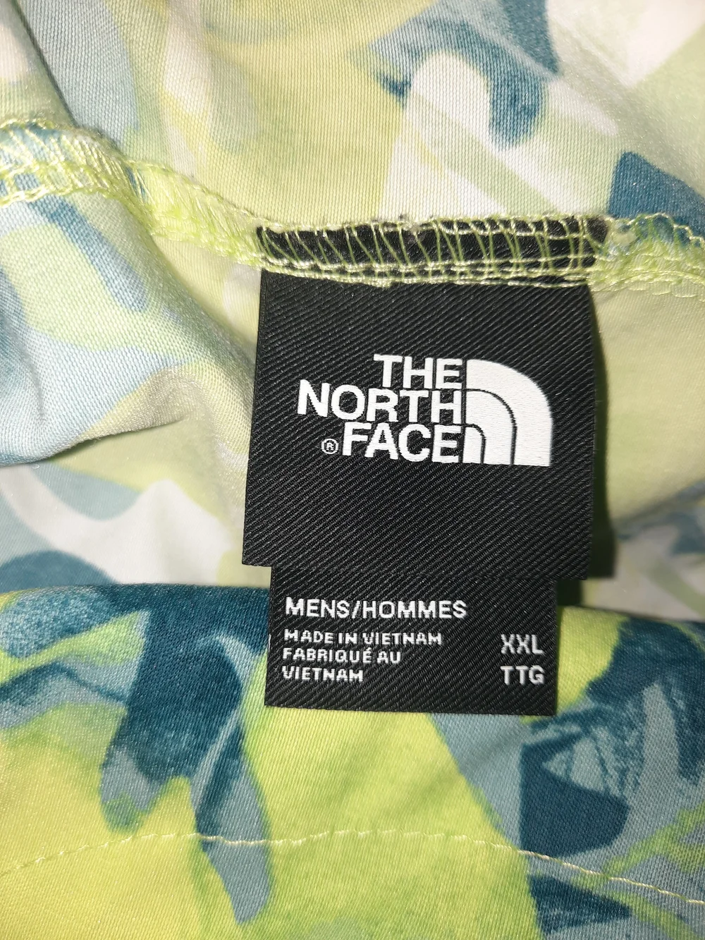 The North Face Men's Lime & Navy Green Camo Pullover Windbreaker XXL Like New